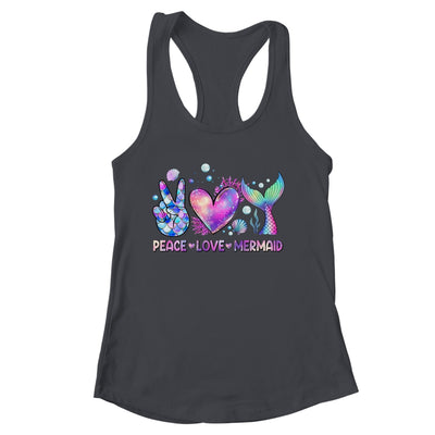 Peace Love Mermaid Summer Love Mermaid Beach Vacation Girls Shirt & Tank Top | siriusteestore