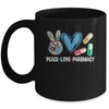 Peace Love Pharmacy Funny Pharmacy Tech Pharmacist Mug | siriusteestore