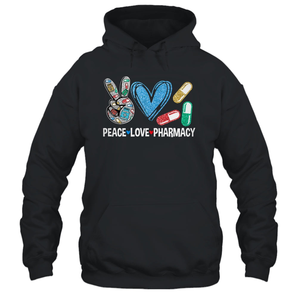 Peace Love Pharmacy Funny Pharmacy Tech Pharmacist Shirt & Hoodie | siriusteestore