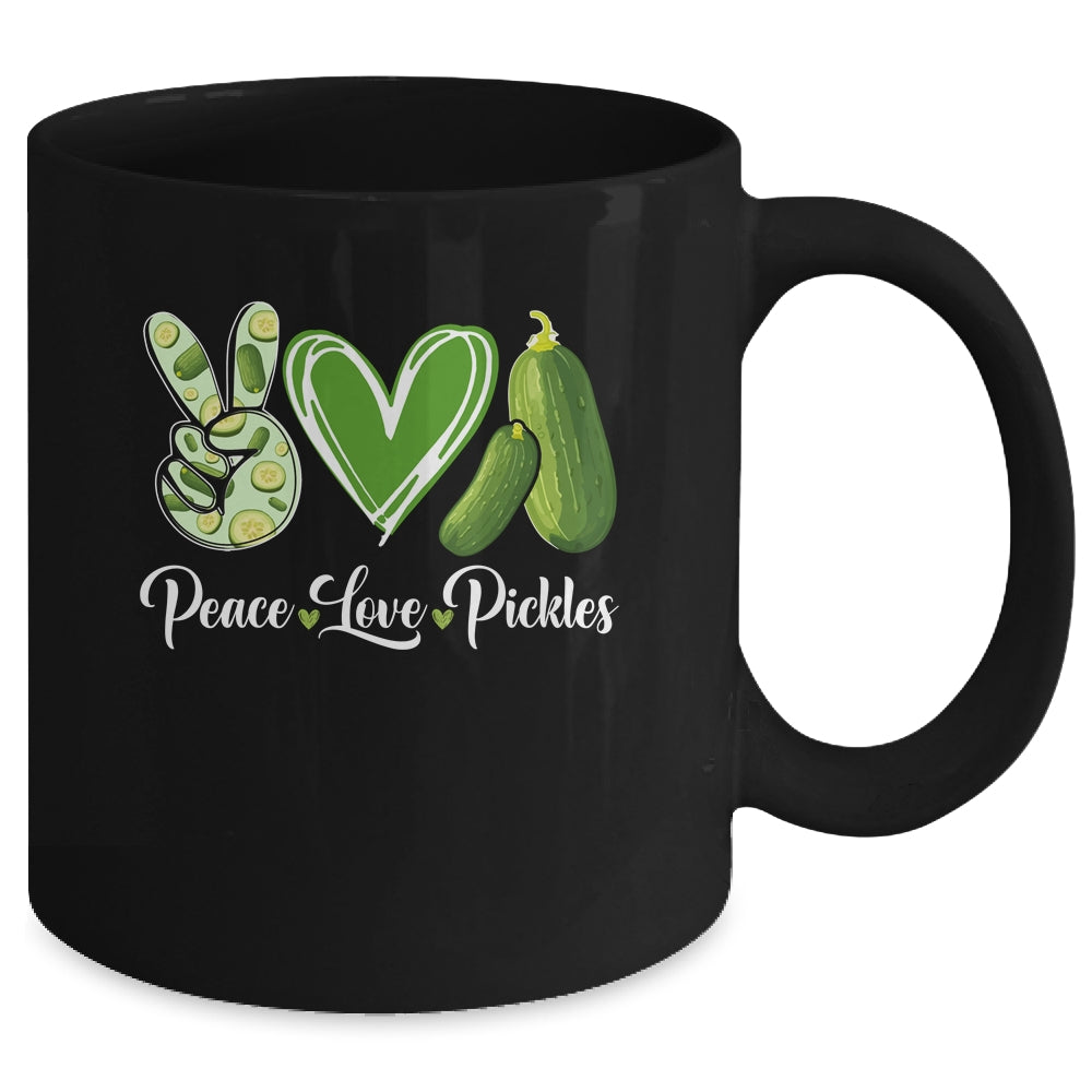 Peace Love Pickles Art For Women Men Girls Pickled Cucumber Mug | siriusteestore