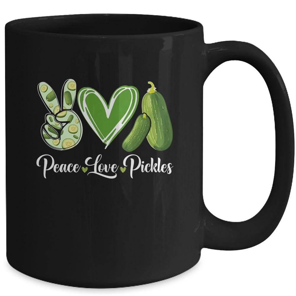 Peace Love Pickles Art For Women Men Girls Pickled Cucumber Mug | siriusteestore