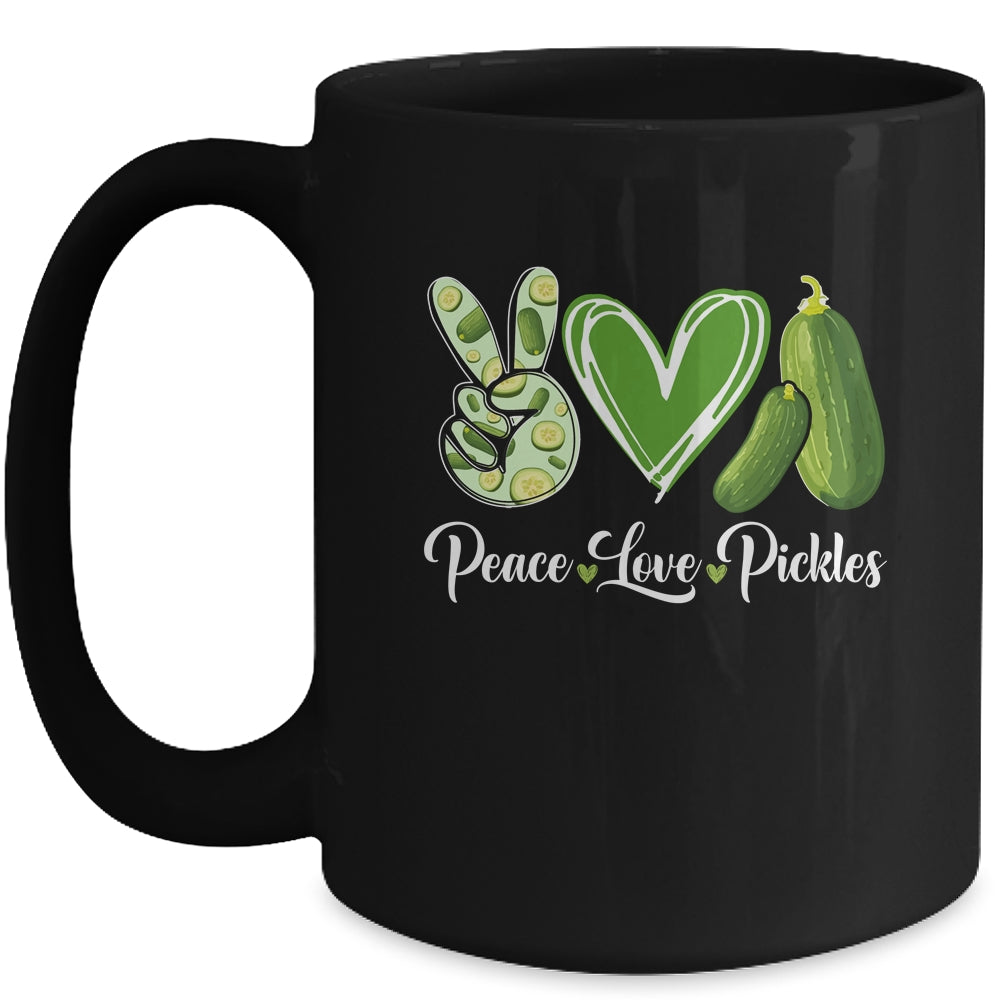 Peace Love Pickles Art For Women Men Girls Pickled Cucumber Mug | siriusteestore