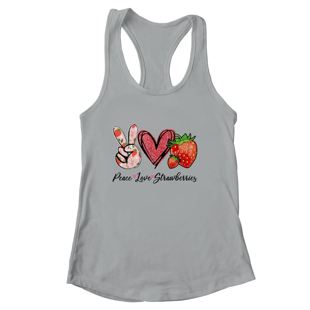 Peace Love Strawberry Farmer Strawberries Lover Berry Fruits Shirt & Tank Top | siriusteestore