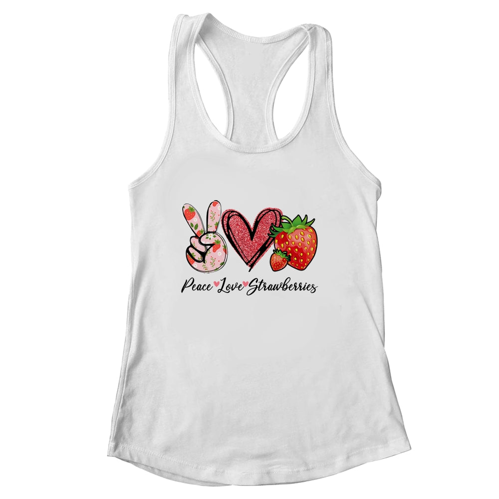 Peace Love Strawberry Farmer Strawberries Lover Berry Fruits Shirt & Tank Top | siriusteestore