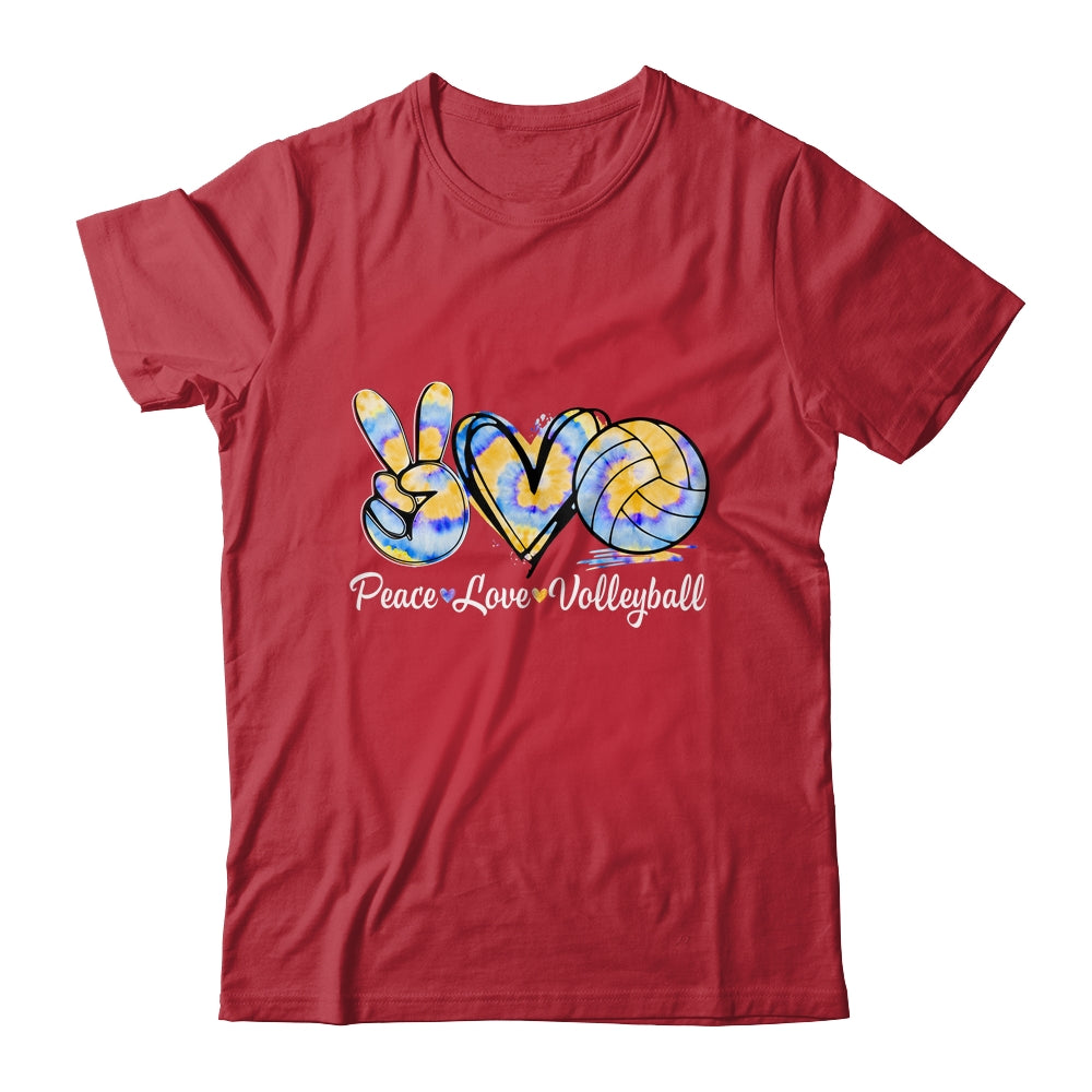 Peace Love Volleyball Player Tie Dye Style Women Teen Girls Shirt & Tank Top | siriusteestore