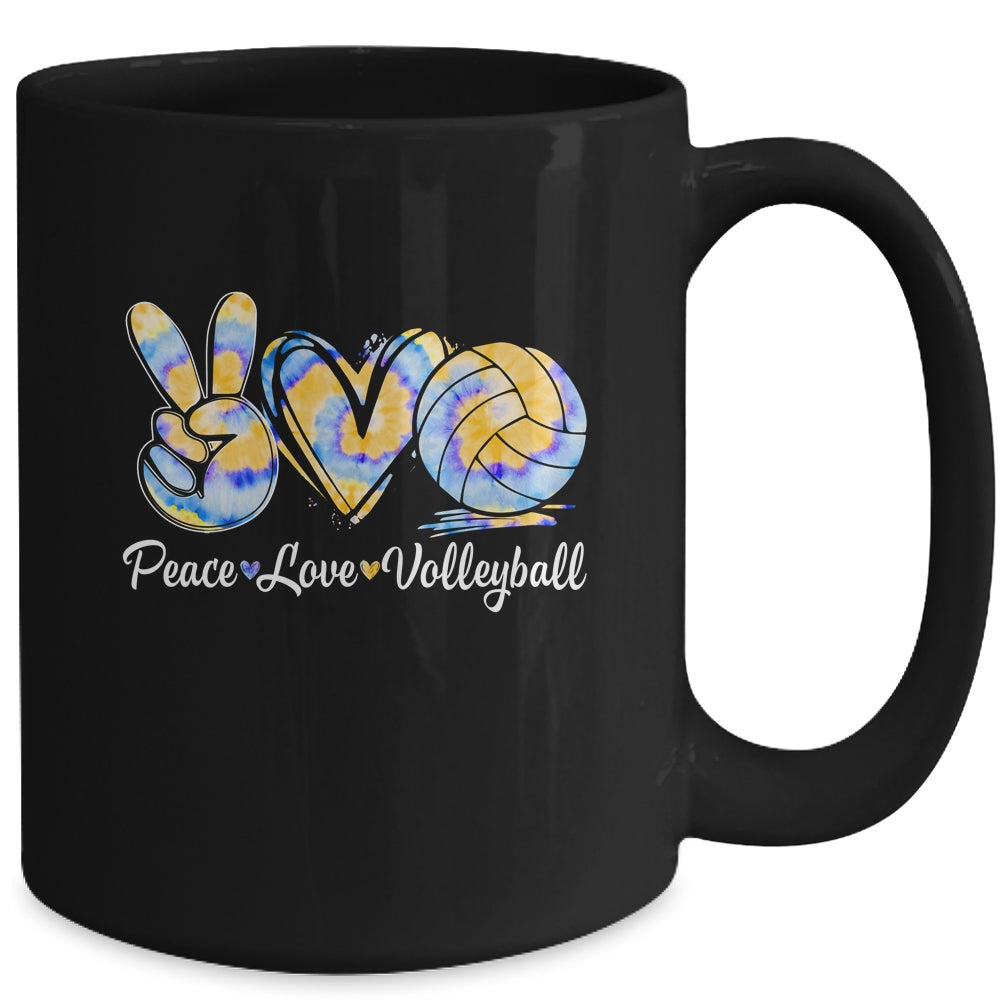 Peace Love Volleyball Player Tie Dye Style Women Teen Girls Mug | siriusteestore