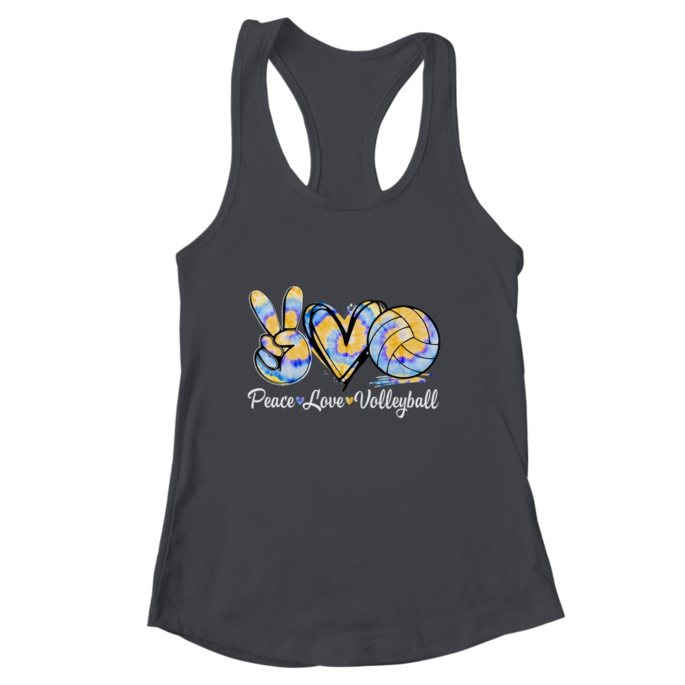 Peace Love Volleyball Player Tie Dye Style Women Teen Girls Shirt & Tank Top | siriusteestore