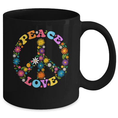 Peace Sign Love Flower 60s 70s Tie Dye Hippie Costume Mug | siriusteestore