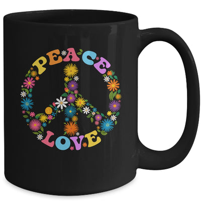Peace Sign Love Flower 60s 70s Tie Dye Hippie Costume Mug | siriusteestore
