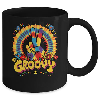 Peace Sign Love Groovy Hippie Party Costume Retro Design Mug | siriusteestore