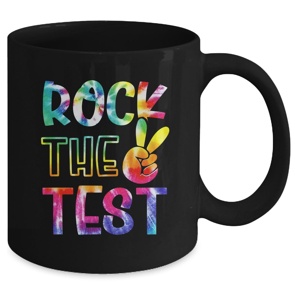 Peace Tie Dye Rock The Test Happy Testing Day Teacher Lover Mug | siriusteestore