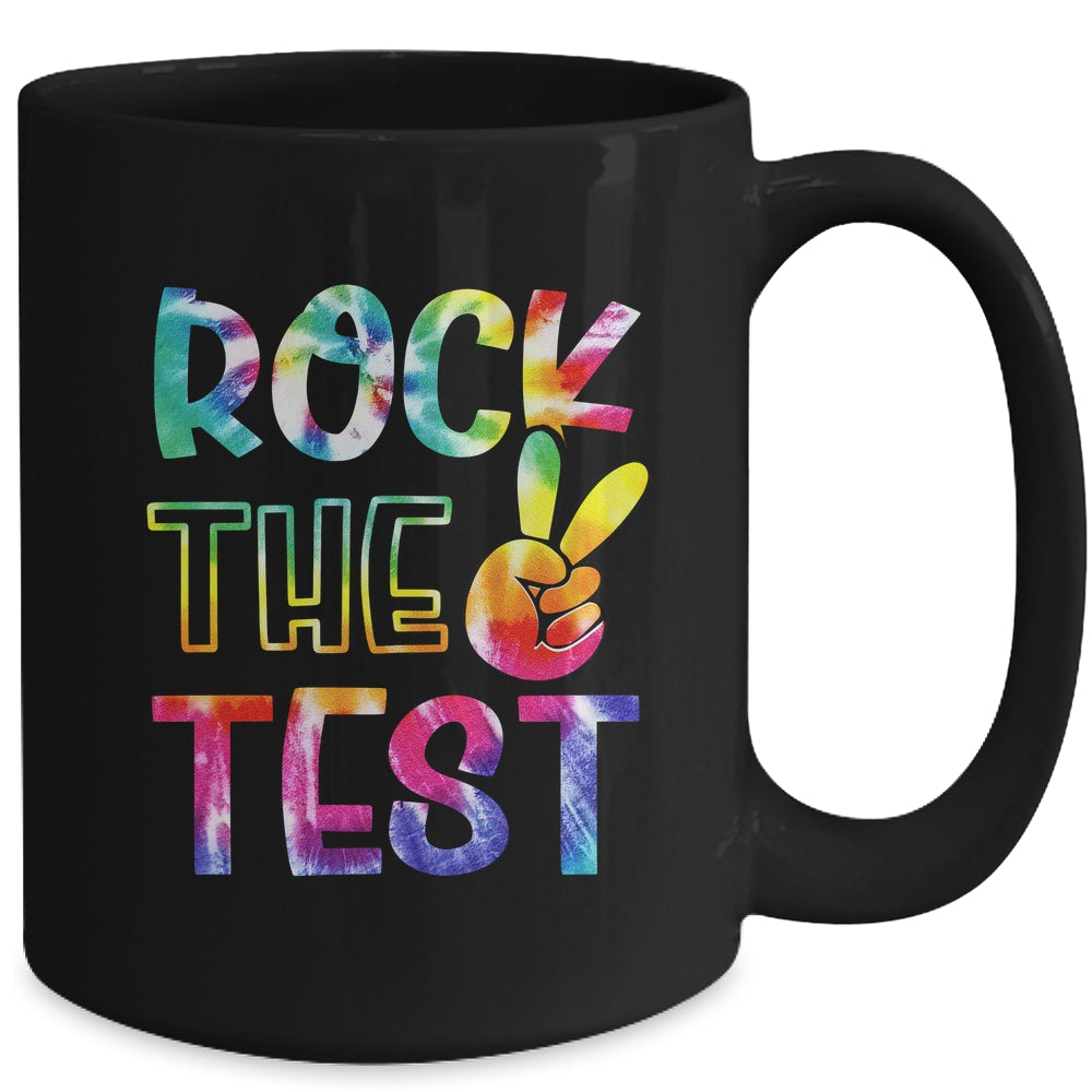 Peace Tie Dye Rock The Test Happy Testing Day Teacher Lover Mug | siriusteestore