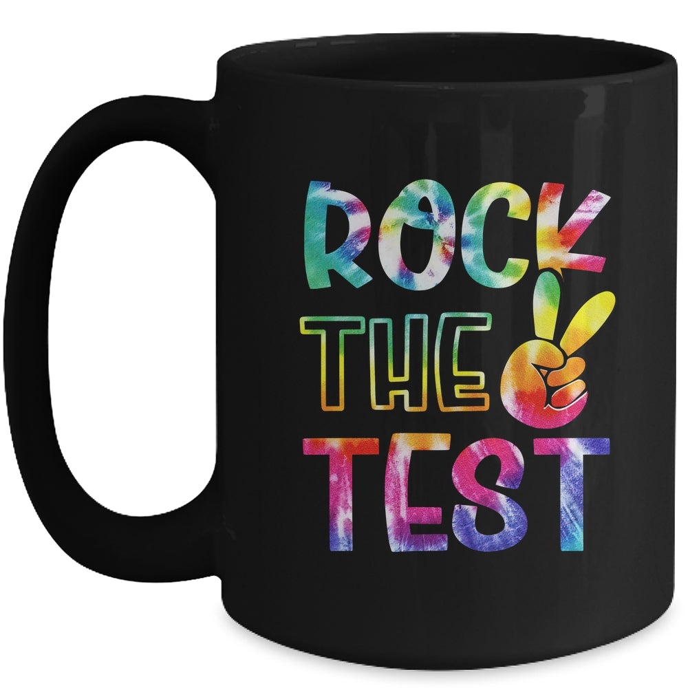 Peace Tie Dye Rock The Test Happy Testing Day Teacher Lover Mug | siriusteestore