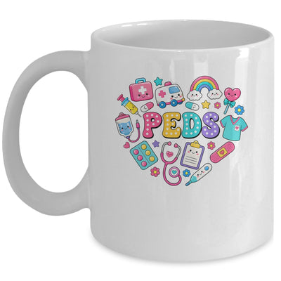 Peds Nurse Stuff Retro Pediatric Practitioner PICU Heart Mug | siriusteestore
