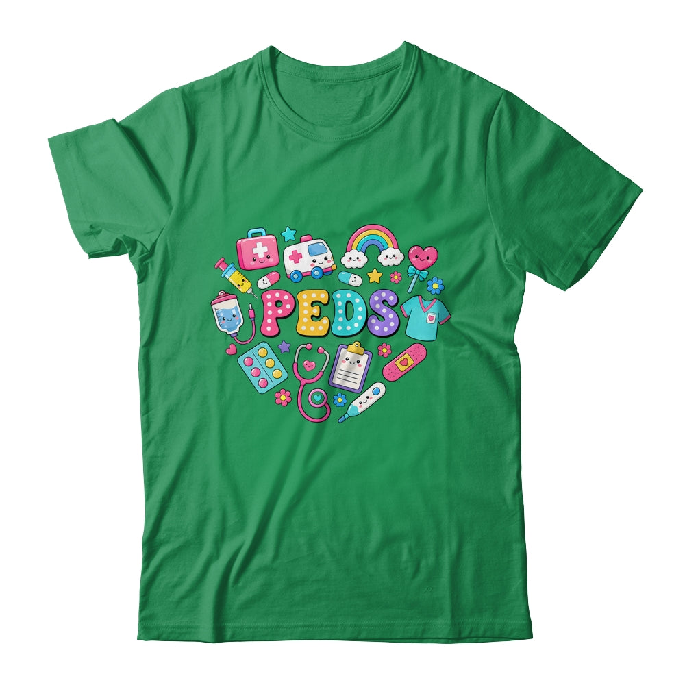 Peds Nurse Stuff Retro Pediatric Practitioner PICU Heart Shirt & Hoodie | siriusteestore