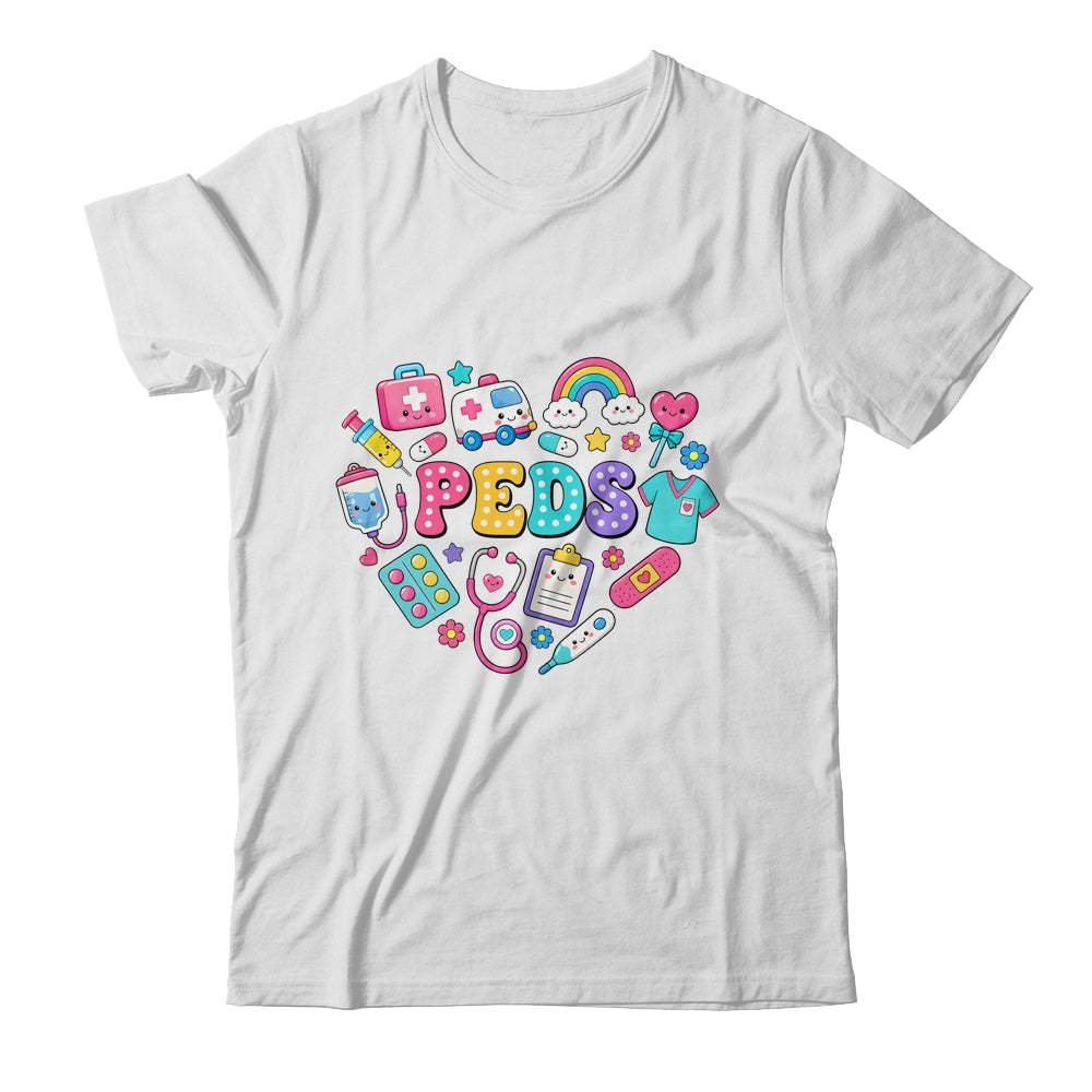 Peds Nurse Stuff Retro Pediatric Practitioner PICU Heart Shirt & Hoodie | siriusteestore