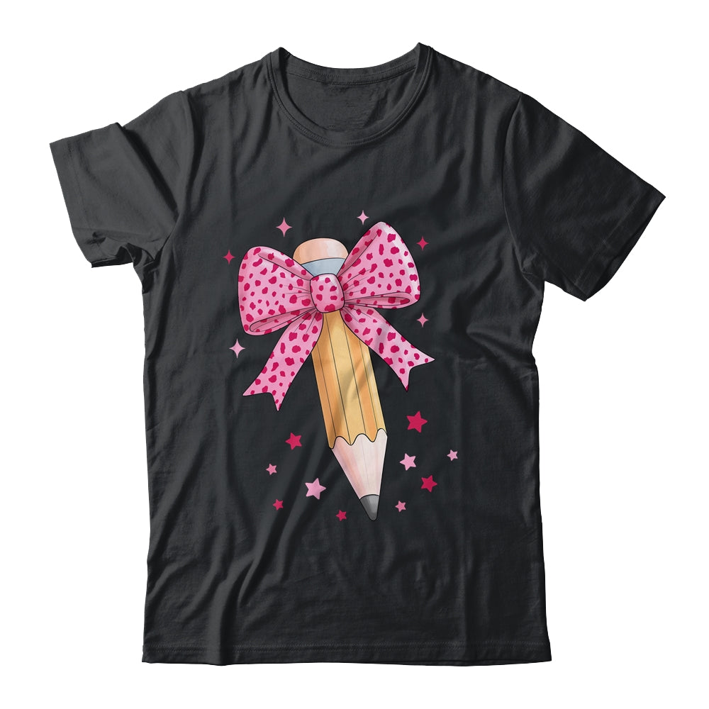 Pencil Coquette Bow Pink Teacher Appreciation Back To School Shirt & Hoodie | siriusteestore
