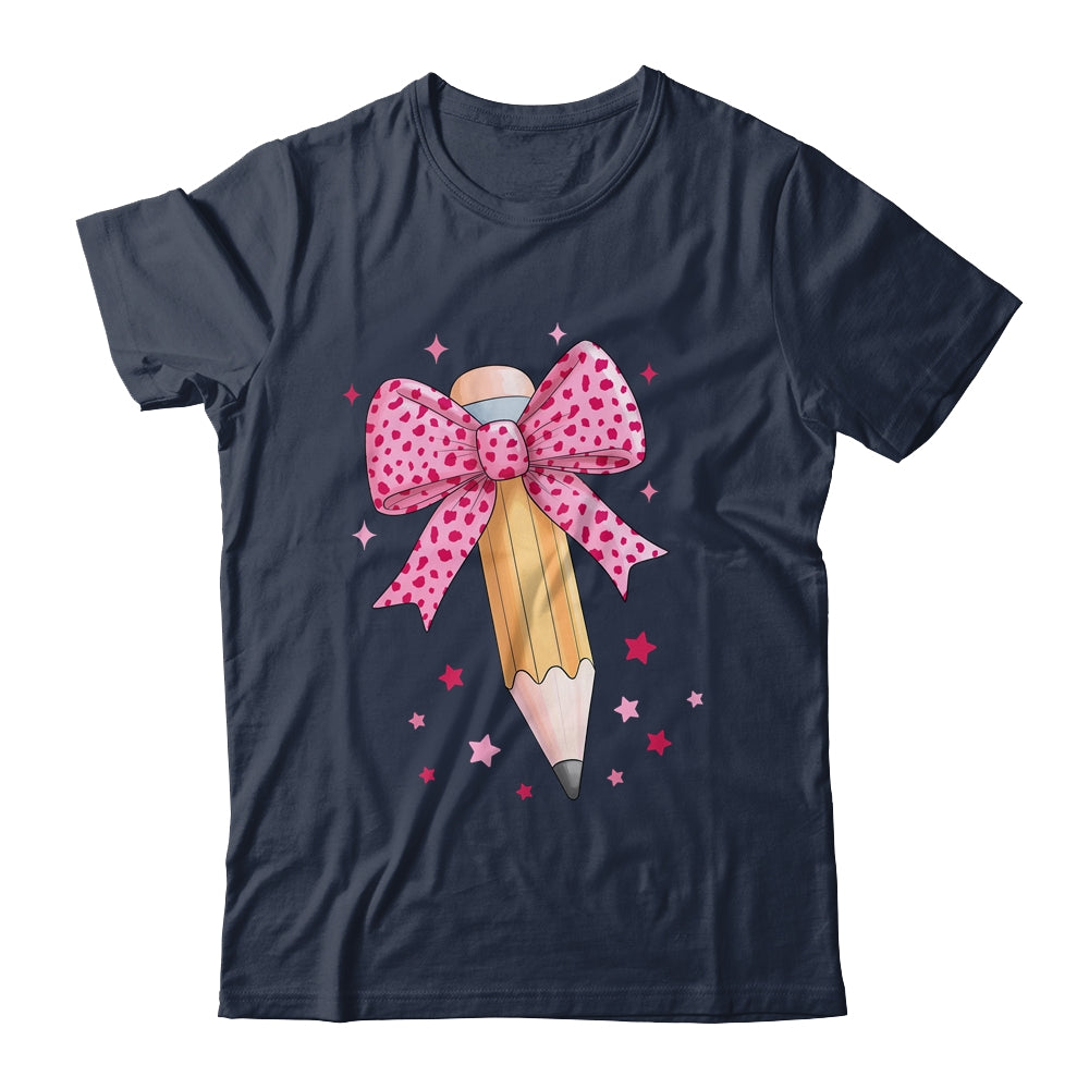 Pencil Coquette Bow Pink Teacher Appreciation Back To School Shirt & Hoodie | siriusteestore