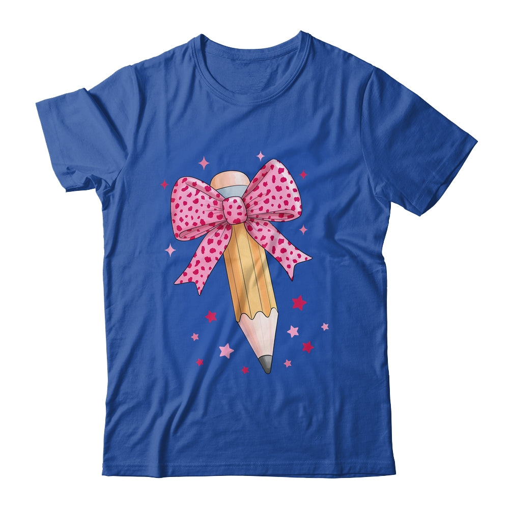 Pencil Coquette Bow Pink Teacher Appreciation Back To School Shirt & Hoodie | siriusteestore