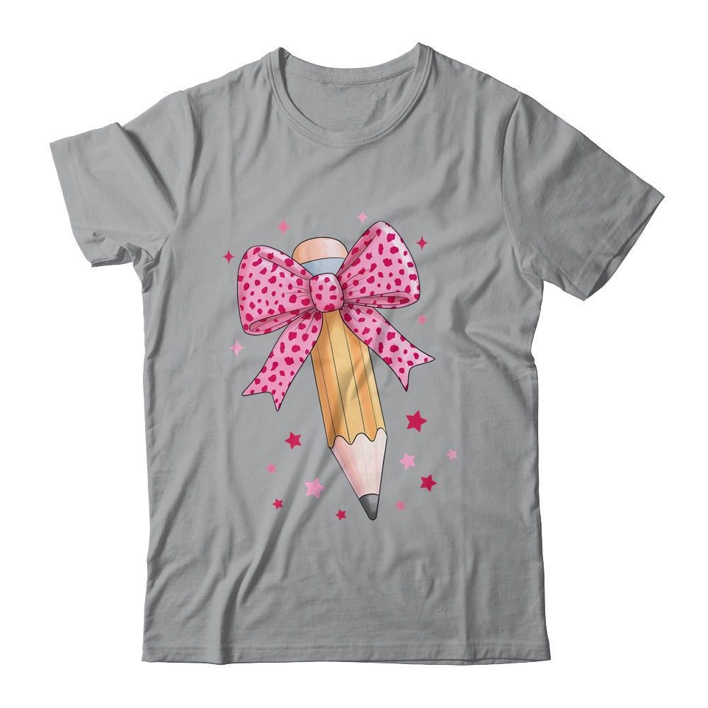 Pencil Coquette Bow Pink Teacher Appreciation Back To School Shirt & Hoodie | siriusteestore