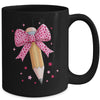 Pencil Coquette Bow Pink Teacher Appreciation Back To School Mug | siriusteestore