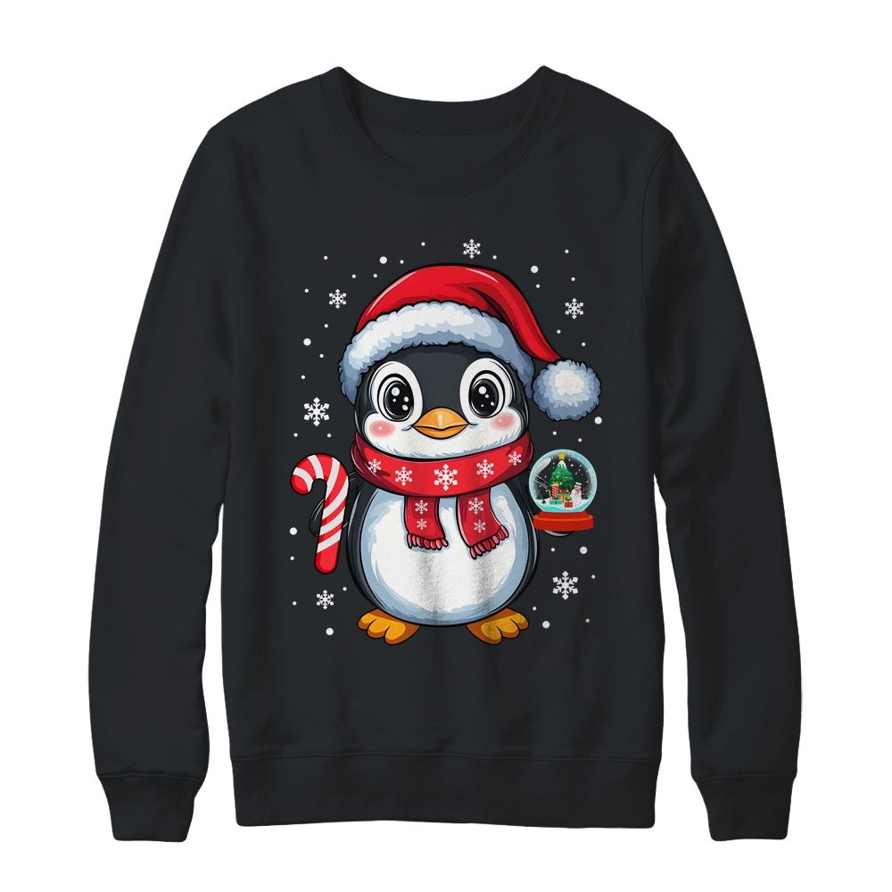 Penguin Christmas Candy Cane Winter Xmas Women Girl Boy Shirt & Sweatshirt | siriusteestore