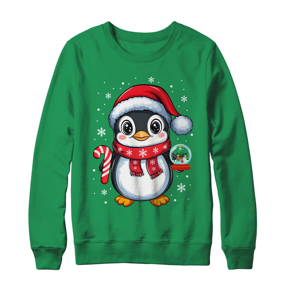 Penguin Christmas Candy Cane Winter Xmas Women Girl Boy Shirt & Sweatshirt | siriusteestore