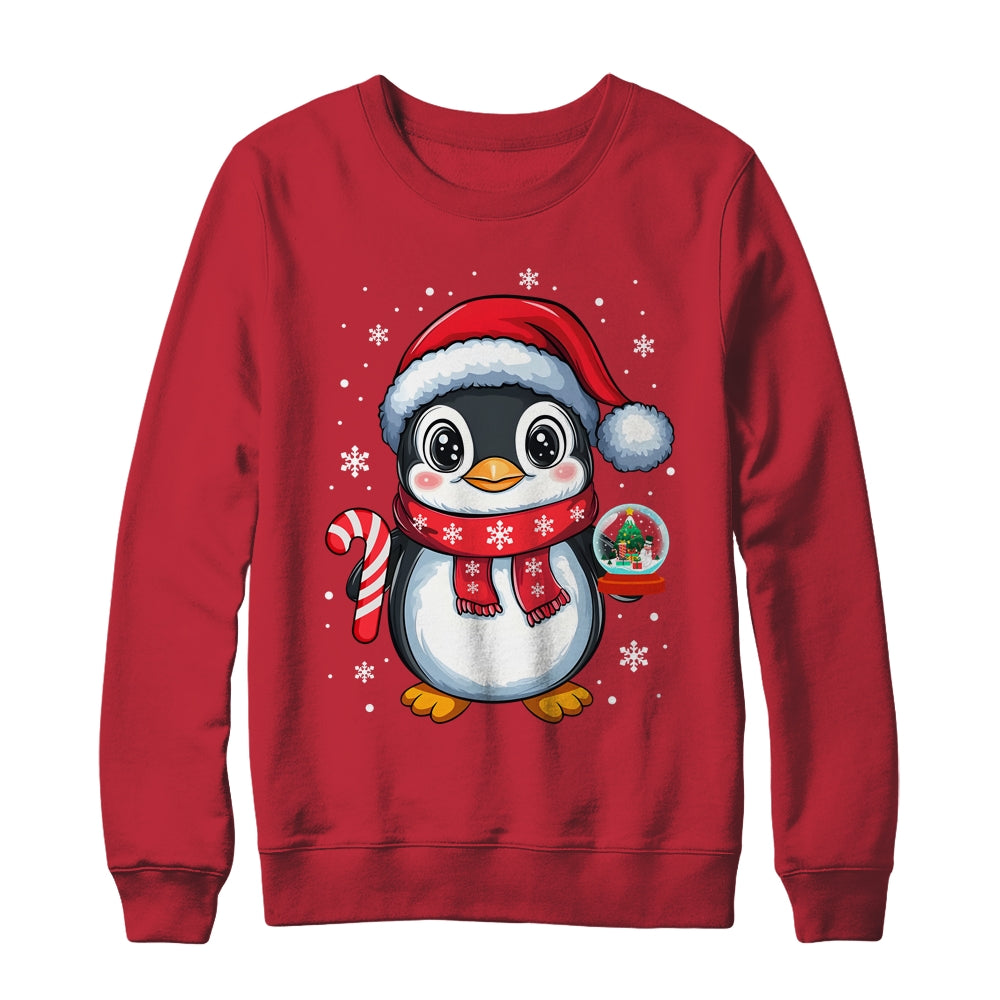 Penguin Christmas Candy Cane Winter Xmas Women Girl Boy Shirt & Sweatshirt | siriusteestore