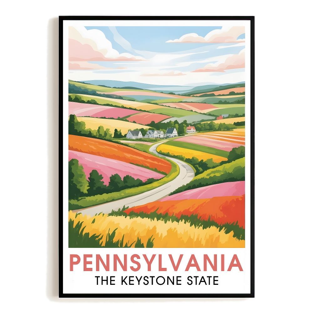 Pennsylvania Travel Print Poster Nature Keystone State Scenic Vista Souvenir Wall Art Landscape Picture For Home Room Living Room Bedroom Decor Unframed | siriusteestore