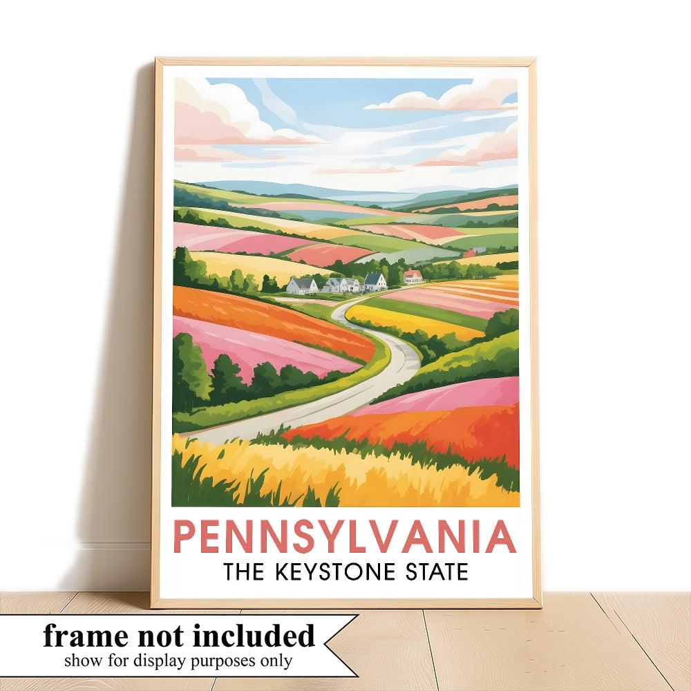 Pennsylvania Travel Print Poster Nature Keystone State Scenic Vista Souvenir Wall Art Landscape Picture For Home Room Living Room Bedroom Decor Unframed | siriusteestore