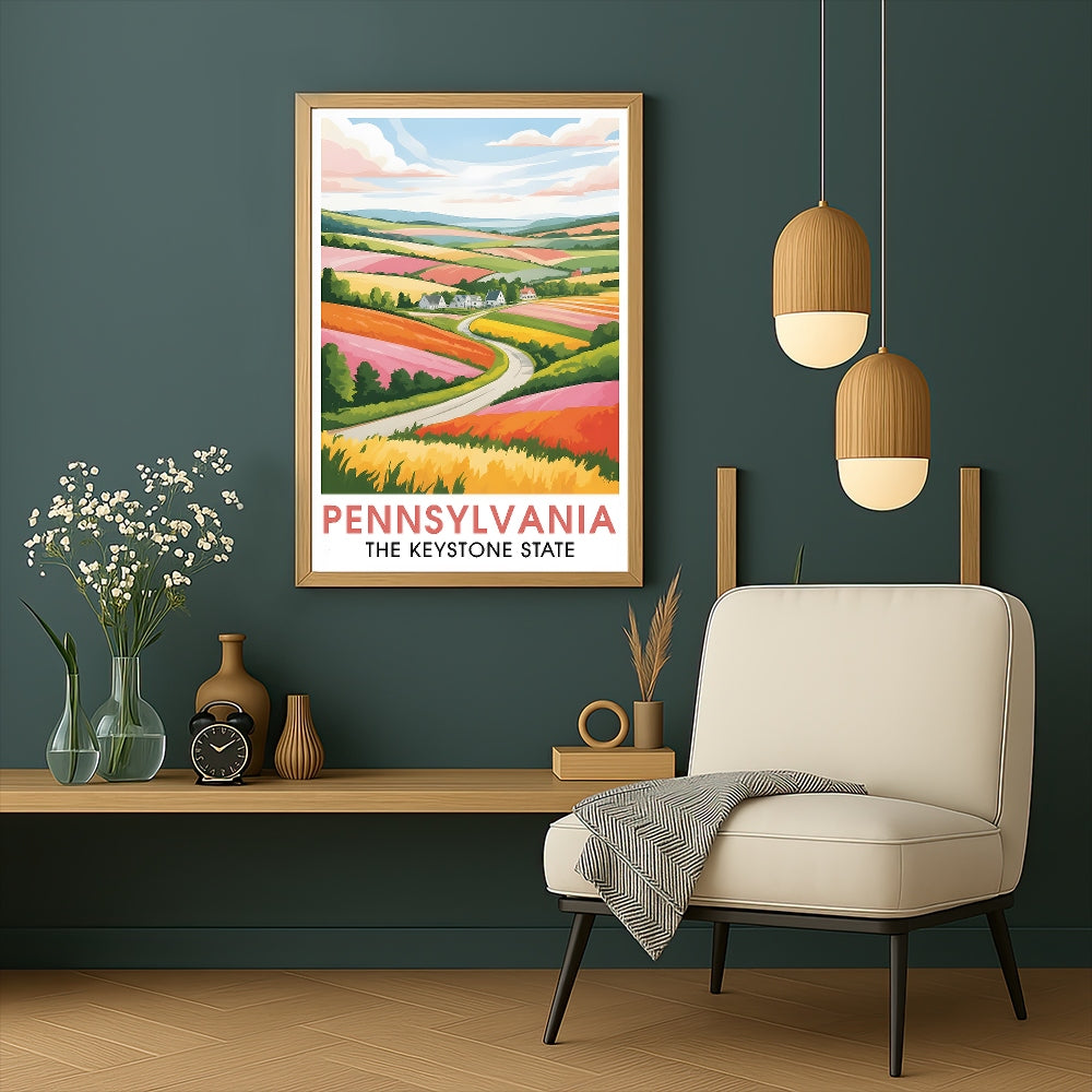 Pennsylvania Travel Print Poster Nature Keystone State Scenic Vista Souvenir Wall Art Landscape Picture For Home Room Living Room Bedroom Decor Unframed | siriusteestore