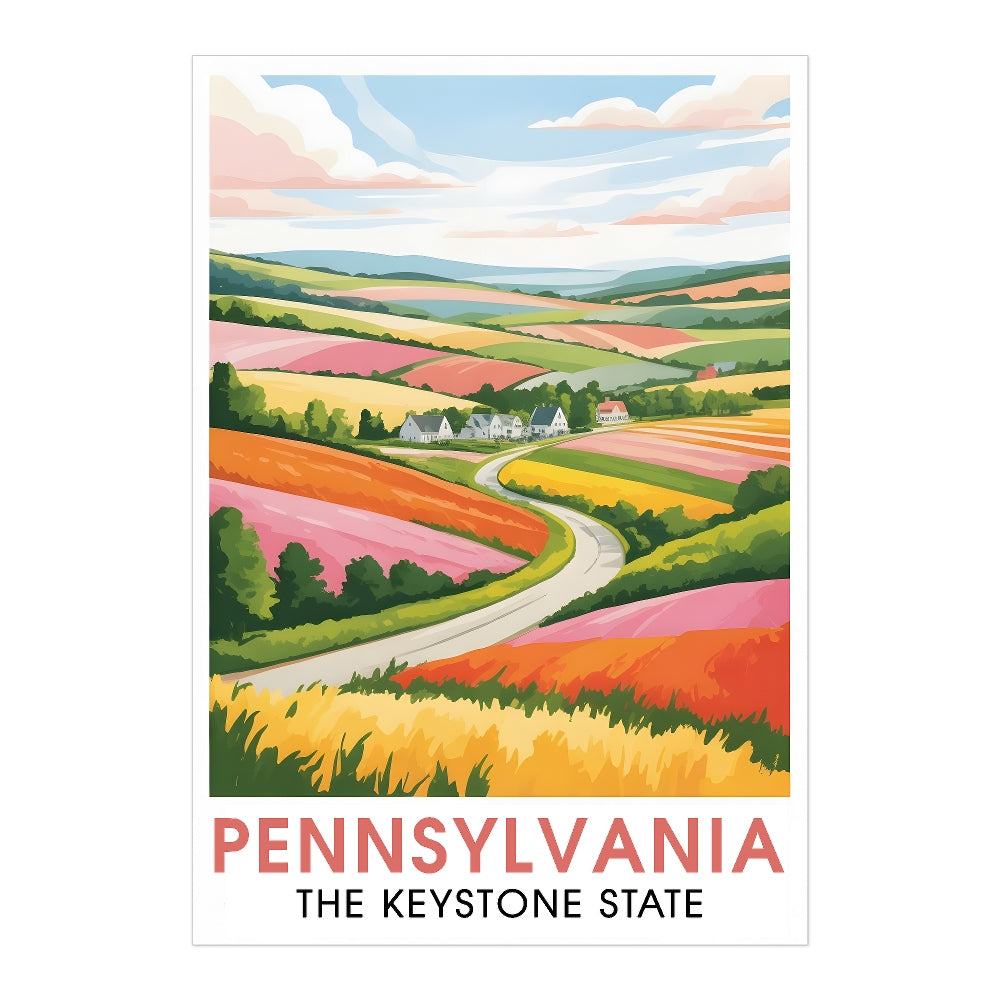 Pennsylvania Travel Print Poster Nature Keystone State Scenic Vista Souvenir Wall Art Landscape Picture For Home Room Living Room Bedroom Decor Unframed | siriusteestore