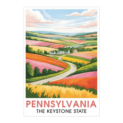 Pennsylvania Travel Print Poster Nature Keystone State Scenic Vista Souvenir Wall Art Landscape Picture For Home Room Living Room Bedroom Decor Unframed | siriusteestore