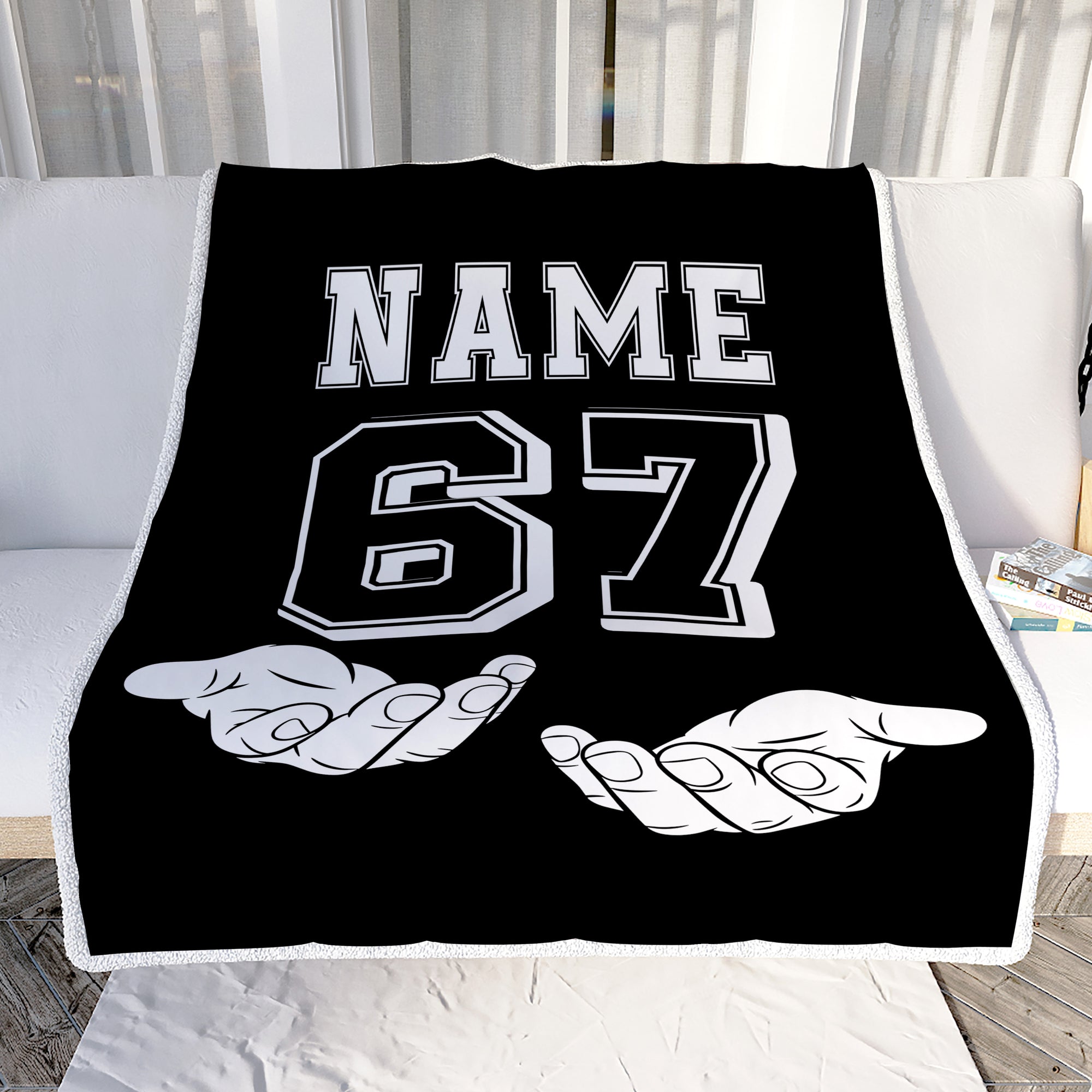 Personalized 67 Meme Throw Blanket Custom Name Funny Number 6 7 Six Seven Gen Alpha Meme Design For Teens Adults Birthday Christmas Gift Ideas Fleece Blanket | siriusteestore