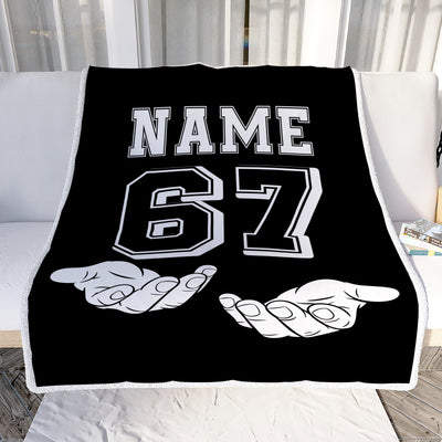 Personalized 67 Meme Throw Blanket Custom Name Funny Number 6 7 Six Seven Gen Alpha Meme Design For Teens Adults Birthday Christmas Gift Ideas Fleece Blanket | siriusteestore