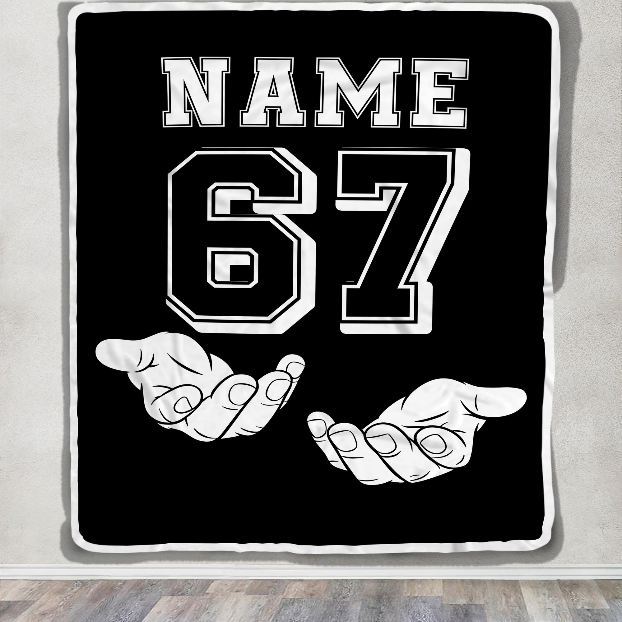 Personalized 67 Meme Throw Blanket Custom Name Funny Number 6 7 Six Seven Gen Alpha Meme Design For Teens Adults Birthday Christmas Gift Ideas Fleece Blanket | siriusteestore