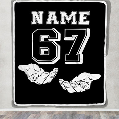 Personalized 67 Meme Throw Blanket Custom Name Funny Number 6 7 Six Seven Gen Alpha Meme Design For Teens Adults Birthday Christmas Gift Ideas Fleece Blanket | siriusteestore