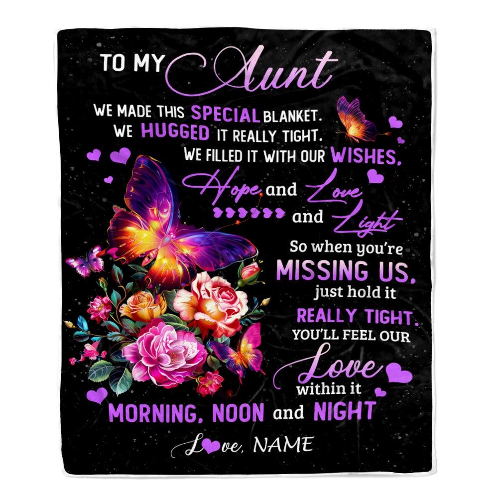 Personalized Aunt Blanket From Niece Nephew We Made This Special Blanket Flower Aunt Birthday Mothers Day Christmas Customized Fleece Throw Blanket | siriusteestore