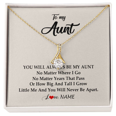 Alluring Beauty Necklace 18K Yellow Gold Finish | Personalized Aunt Necklace From Niece Nephew You Will Always Be My Aunt Birthday Mothers Day Christmas Customized Gift Box Message Card | siriusteestore