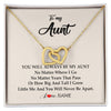 Interlocking Hearts Necklace 18K Yellow Gold Finish | Personalized Aunt Necklace From Niece Nephew You Will Always Be My Aunt Birthday Mothers Day Christmas Customized Gift Box Message Card | siriusteestore