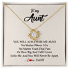 Love Knot Necklace 18K Yellow Gold Finish | Personalized Aunt Necklace From Niece Nephew You Will Always Be My Aunt Birthday Mothers Day Christmas Customized Gift Box Message Card | siriusteestore