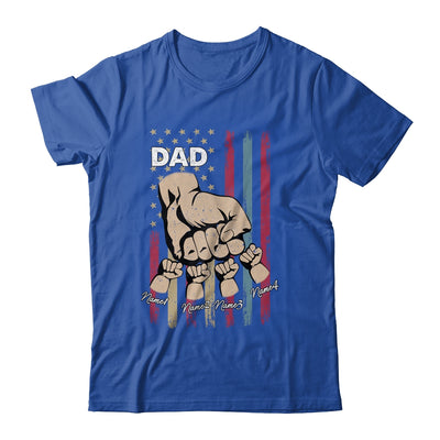 Personalized Awesome Dad Kids With Name Custom Hands Fist Bump Flag Fathers Day Birthday Christmas Shirt & Hoodie | siriusteestore