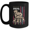 Personalized Awesome Papa Grandkids With Name Custom Hands Fist Bump Flag Fathers Day Birthday Christmas Mug | siriusteestore