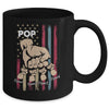 Personalized Awesome Pop Grandkids With Name Custom Hands Fist Bump Flag Fathers Day Birthday Christmas Mug | siriusteestore