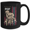 Personalized Awesome Pop Grandkids With Name Custom Hands Fist Bump Flag Fathers Day Birthday Christmas Mug | siriusteestore