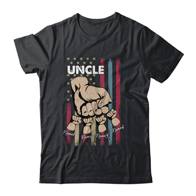 Personalized Awesome Uncle Kids With Name Custom Hands Fist Bump Flag Fathers Day Birthday Christmas Shirt & Hoodie | siriusteestore