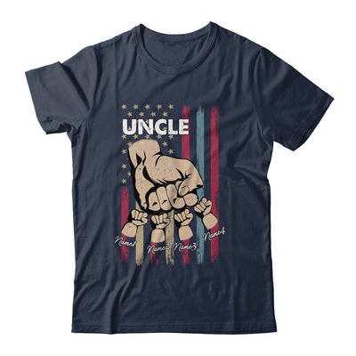 Personalized Awesome Uncle Kids With Name Custom Hands Fist Bump Flag Fathers Day Birthday Christmas Shirt & Hoodie | siriusteestore