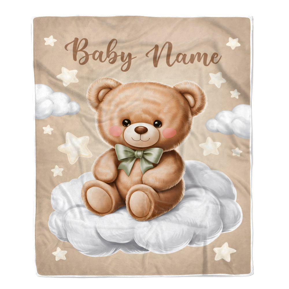 Personalized Baby Blanket For Boys Girls Custom Baby With Name For Kids Custom Bear Blankets For Infant Toddler Gifts For Birthday Customized Fleece Blanket | siriusteestore