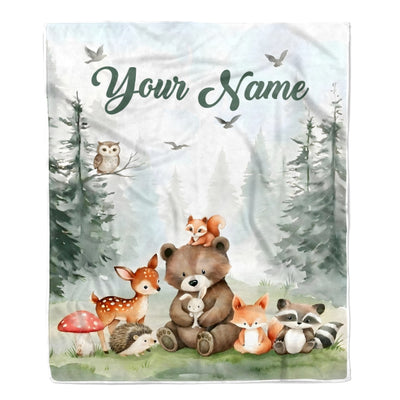 Personalized Baby Blanket For Boys Girls Custom With Name Blankets For Kids Safari Jungle Animals Baby Toddler Gifts For Birthday Customized Fleece Blanket | siriusteestore