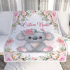 Personalized Baby Blanket With Name Baby Girls Koala For Newborns Nursery Daughter Granddaughter Niece Birthday Christmas Customized Fleece Blanket | siriusteestore